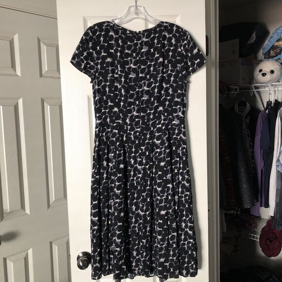 Talbots Sz 6 Black Gray Career Midi Dress - Picture 6 of 8